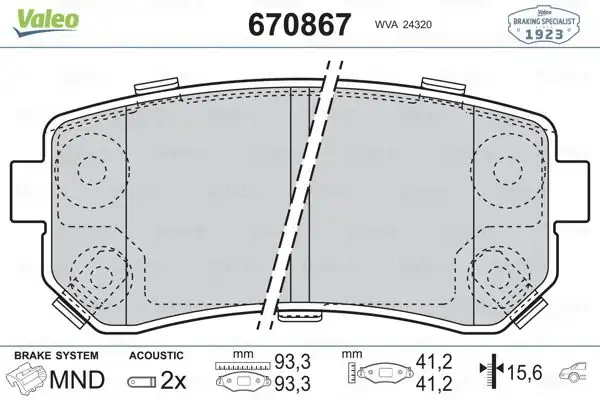 VALEO 670867 | Fren Balatası Arka Tucson Sportage Delikli