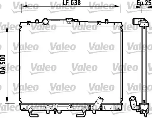 Valeo 734143 Motor Su Radyatörü Mitsubishi L200 2001 2006 Pajero 2001 2007 Manuel Vites 500 638 32
