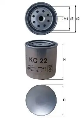 MAHLE KC22 | Yakıt Filtresi (Om615, Om616, Om617) C123 81 > 85 W460 79 > 87 W123 79 > 85 S123 79 > 85