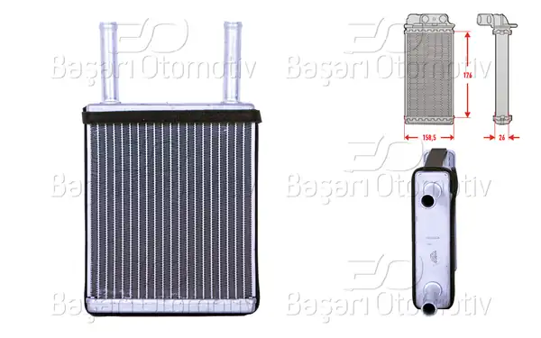 WISCO 3143606-00 | Kalorifer Radyatörü Brazing 180x163 mm Mazda 626 3 Sedan HB Sw Gd 2 0 16v 87 92