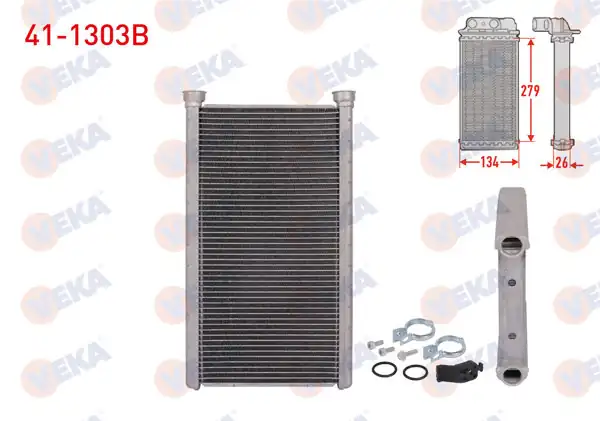 VEKA 41-1303B | Kalorifer Radyatörü Brazing (5.5mm Fin) Audi A6 (4G2) 2010-/ A7 (4Ga) 2010-/ A8 (4H2) 2009 -