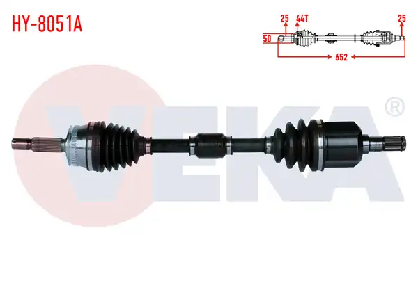 Veka Hy_ 8051a Komple Aks Sol Ön ABS li 44 Dış Uzunluk 652mm Hyundai Elantra 1 6i A T M T 2001 2007