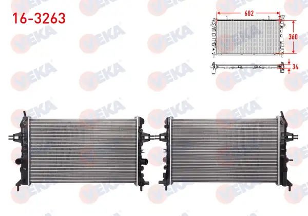 VEKA 16-3263 | Su Radyatörü Mekanik Opel Astra G F69 1 6 16v Twinport M T Ac 2005 2009