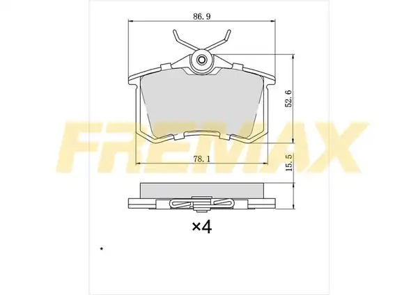 Fremax Fbp 0575 Arka Fren Balatası Bora Caddy Golf Jetta Passat Polo Vento N3 172 mm