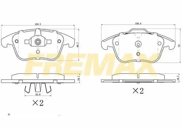 FREMAX FBP-1496 | Ön Fren Balatası (Corbon Formül) Volvo S60ıı-S80ıı-V60-V70-Xc70 Mondeo / Land Rover 2010-2019 / S60 2007 >