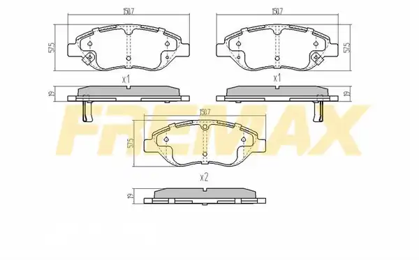 FREMAX FBP-1510 | Ön Fren Balatası (Corbon Formül) Fiat Egea (Segmanlı) 2015 > (Büyük Tip)