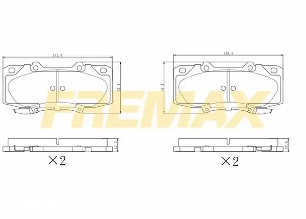 Fremax Fbp 2069 Ön Fren Balatası Corbon Formül Toyota Hilux Kun25 Kun35 Vıgo 2 5 2007 Vıgo 2012 4 4 Hilux Revo 2015 4 4