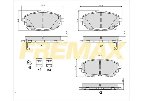 Fremax Fbp 2512 Ön Fren Balatası Corbon Formül Toyota Nre180 Corolla Auris 2013 Benzinli Dizel