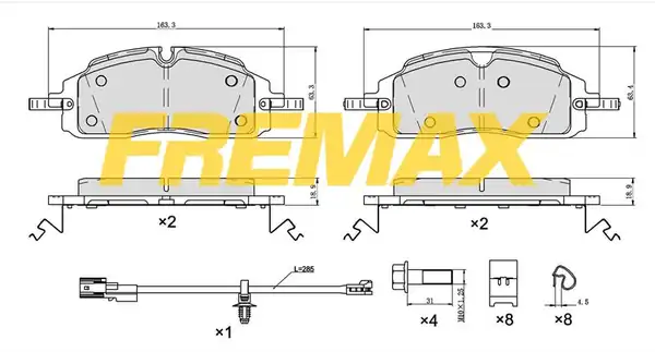 FREMAX FBP-3753-01 | Ön Fren Balatası (Corbon Formül) VW Yeni Transit (Fişli) Custom V710-VW Caravelle-Transporter 2024 >