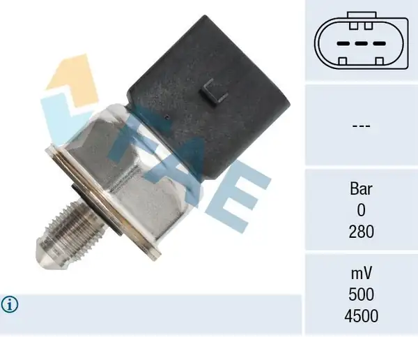 FAE 15609 | Basınç Sensörü Yakıt Vag A1 A3 A4 A5 A6 Cad4 Go6 7 Jet4 Pas Tiguan 12
