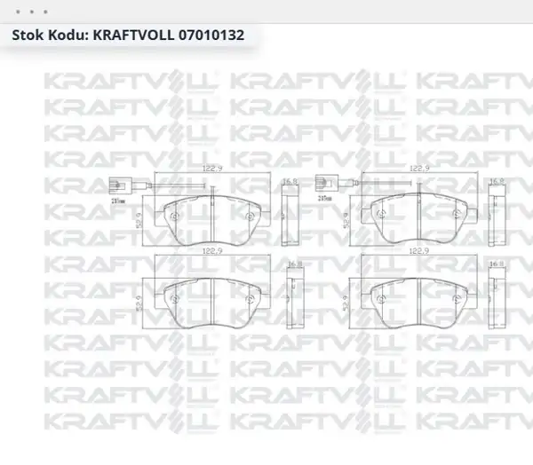 KRAFTVOLL 07010132 | Ön Fren Balatası Nemo Bipper Fiorino Tepee 1,3Hdı 75 10 -