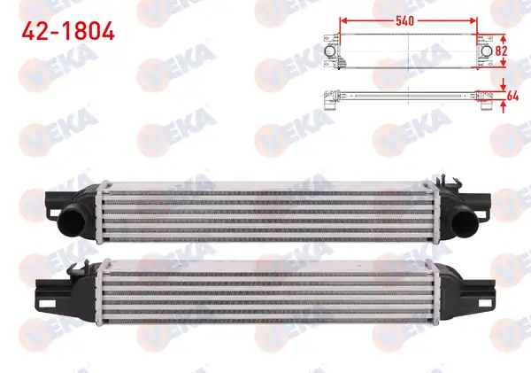 VEKA 42-1804 | Turbo Radyatörü (Intercooler) Fiat Fiorino (225) 1.3 Mjt Euro 4 2007 -