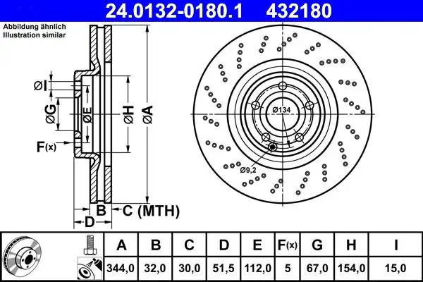 ATE 24.0132-0180.1 | Fren Diski | 2 Adet