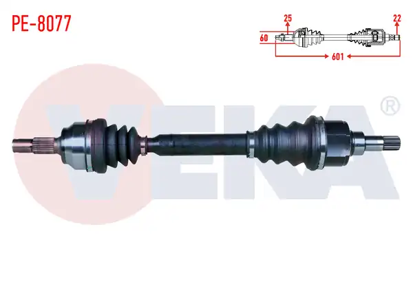 Veka Pe 8077 Komple Aks Sol Ön Peugeot 206 2a C 1 6i 16v M T Uzunluk 601mm 1998 2006