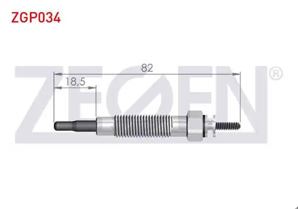 ZEGEN ZGP034 | Kızdırma Buji 11V Mitsubishi L300 (P0w,P1w) 2.5D 1986-2006 / L200 (K7t,K6t) 2.5D 1996-2007 | 10 Adet