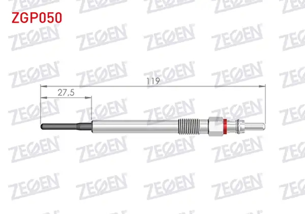 ZEGEN ZGP050 | Kızdırma Buji 4 4v Euro 5 İnce Fiat Fiorino 10 Adet