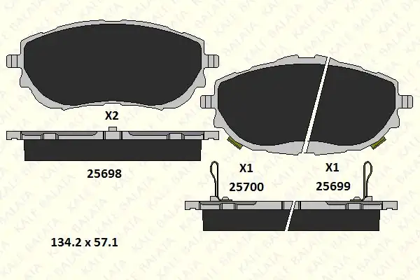 KALE 25698-187-15 | Ans Ön Fren Balatası Toyota Corolla 2013 2019 Auris 2012 1 33 1 6 Benzinli 1 4 D 4d Dizel