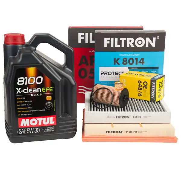 Periyodik Bakım Seti Astra J Cruze 1.6 115 BG ( Motul X-Clean EFE 8100 5W30 5 LT - Filtron Filtre Set )