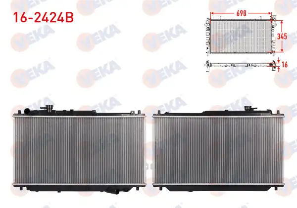 VEKA 16-2424B | Su Radyatörü Brazıng Kıa Sephıa (Fb) 1.5İ 16V M-T Ac + /-1996-2001