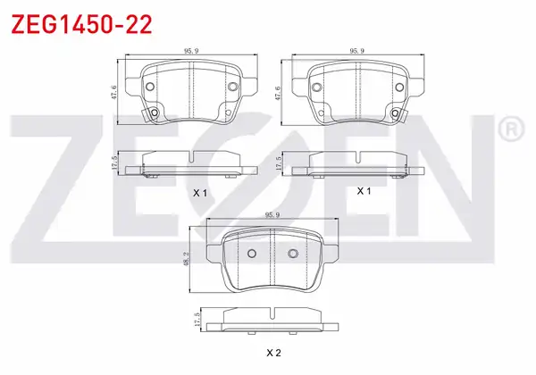 ZEGEN ZEG1450-22 | Fren Balata Arka Ikazlı Fiat Egea