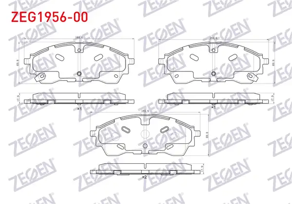ZEGEN ZEG1956-00 | Fren Balata Ön Ford Ranger 2 0 Ecoblue 2019 2 2 TDCI 3 2 TDCI 2011