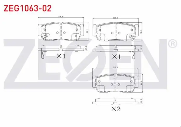 ZEGEN ZEG1063-02 | Fren Balata Arka Ikazlı Hyundai Santa Fe