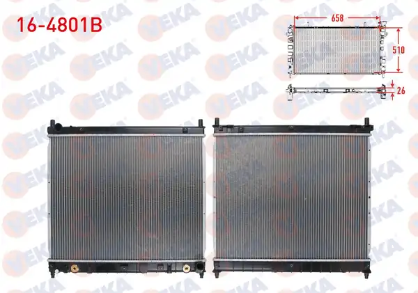 VEKA 16-4801B | Su Radyatörü Brazing Ssangyong Rexton Gab_ 2 7 Xdi A T M T Ac 2004