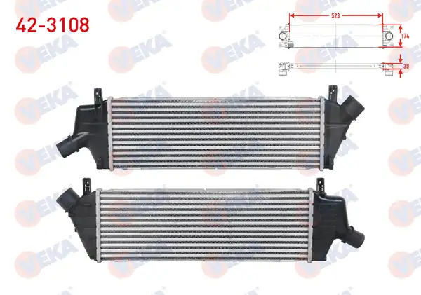 VEKA 42-3108 | Turbo Radyatörü İntercooler Nissan Micra K12 1 5 dCi 2003 2010