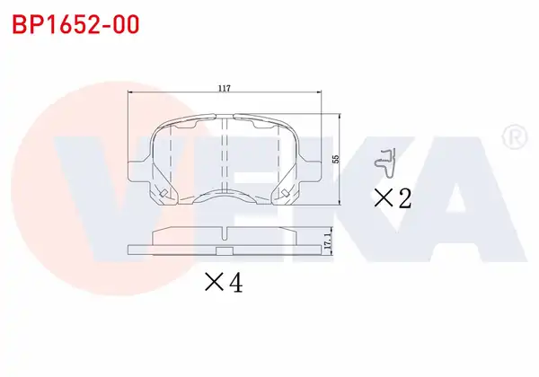 VEKA BP1652-00 | Fren Balata Ön Toyota Corolla