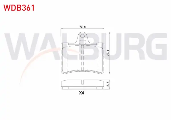 WALBURG WDB361 | Fren Balata Arka Citroen C5