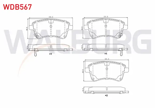 WALBURG WDB567 | Fren Balata Ön Ikazlı Hyundai İx20