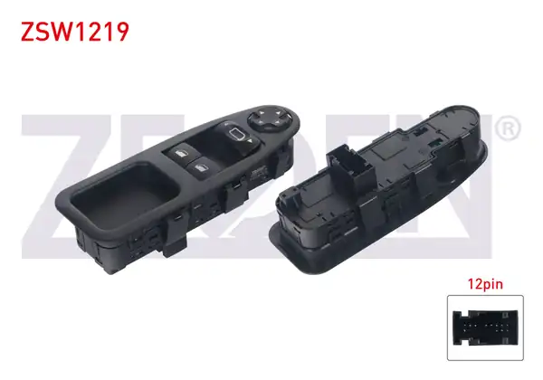 ZEGEN ZSW1219 | Cam Açma Anahtar Grup Ayna Ayarlı Çiftli 12 Pin Scudo Expert Jumpy 2007