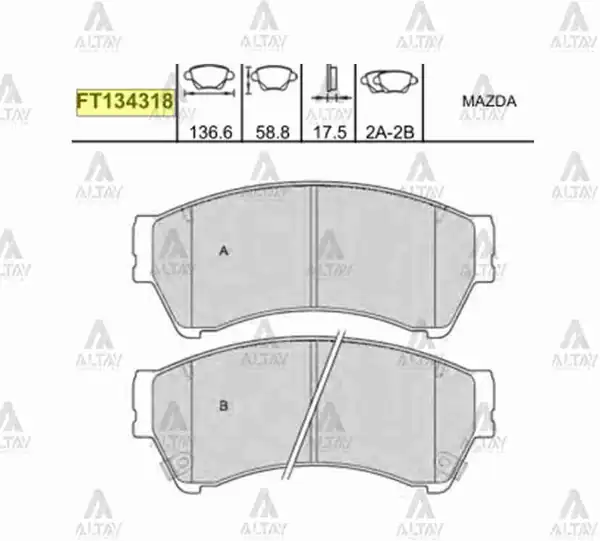 MAHER 00147 | Fren Balata Mazda 6 09 12 Ön