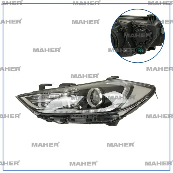 MAHER 29650 | Far Elantra 16 18 Elektrikli Ledli Sol