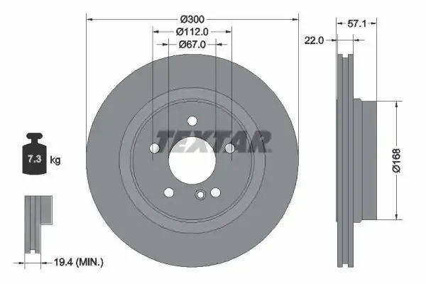 TEXTAR 92163605 | Fren Diski 204 Arka C 250 300 320 350 Tek