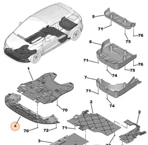 MOPAR Psa 9675972180 Ön Tampon Alt Muhafaza Citroen C4 Picasso 1965643