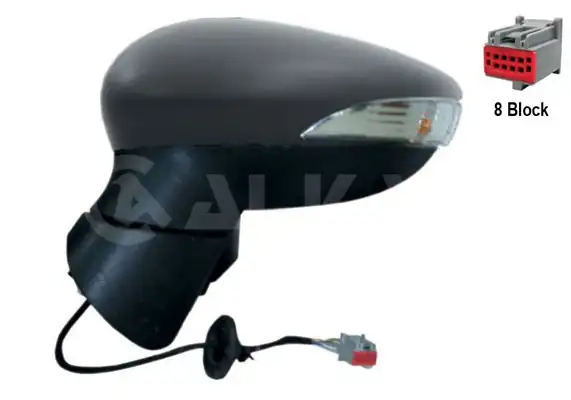 ALKAR 6115394 | Dış Dikiz Aynası Sol Elektrikli Isıtmalı Astarlı Otomatik Katlanır Sinyalli 8 Pin Ford Fiesta VI 2008 2012