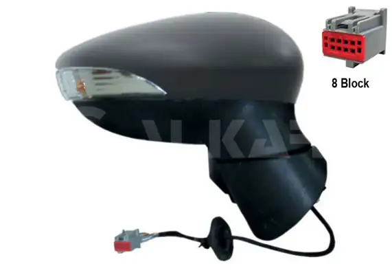 ALKAR 6116394 | Dış Dikiz Aynası Sağ Elektrikli Isıtmalı Astarlı Otomatik Katlanır Sinyalli 8 Pin Ford Fiesta VI 2008 2012