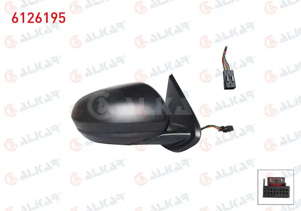 ALKAR 6126195 | Dış Dikiz Aynası Sağ Elektrikli Isıtmalı Sensörlü 7 Pin Dacia Duster 2017