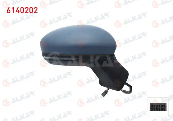 ALKAR 6140202 | Dış Dikiz Aynası Sağ Elektrikli Asferık Isıtmalı Astarlı Sinyalli Sensörlü Led 9 Pin Renault Captur II 2020