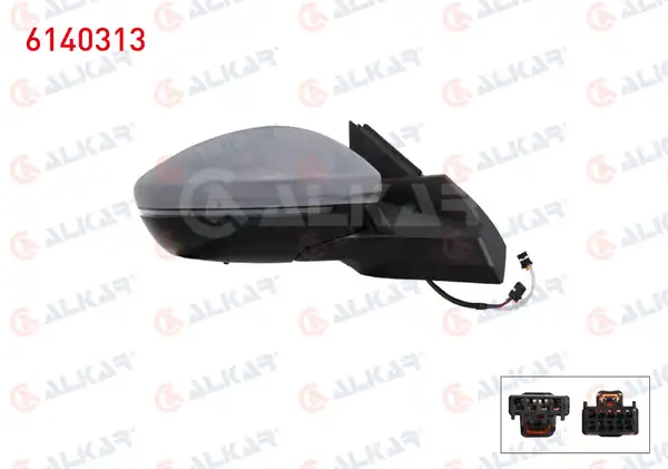 ALKAR 6140313 | Dış Dikiz Aynası Sağ Elektrikli Isıtmalı Astarlı Sinyalli Sensörlü Led 6 2 Pin Peugeot 2008 II U_ 2019