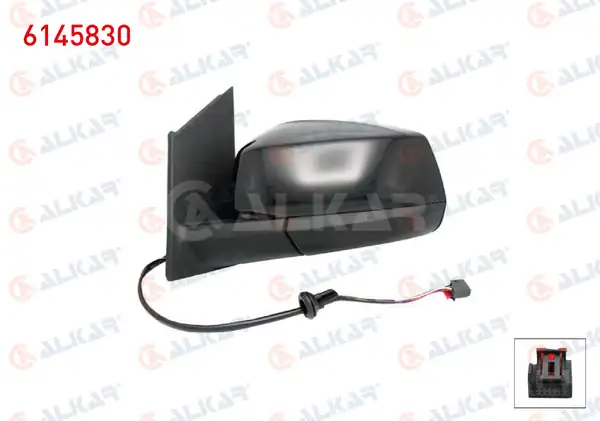 ALKAR 6145830 | Dış Dikiz Aynası Sol Elektrikli Isıtmalı Otomatik Katlanır Parlak Siyah 7 Pin Ford Tourneo Connect 2022 Volkswagen Caddy V 2020