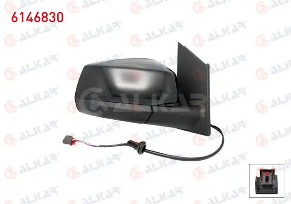 ALKAR 6146830 | Dış Dikiz Aynası Sağ Elektrikli Isıtmalı Otomatik Katlanır Parlak Siyah 7 Pin Ford Tourneo Connect 2022 Volkswagen Caddy V 2020