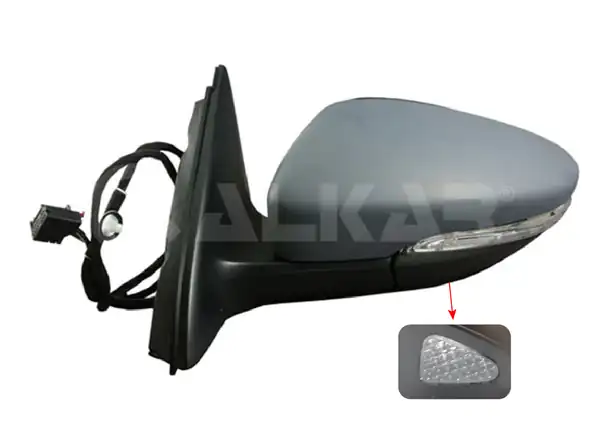 ALKAR 6149181 | Dış Dikiz Aynası Sol Elektrikli Asferık Isıtmalı Astarlı Otomatik Katlanır Sinyalli 9 Pin Alt Aydınlatma Volkswagen Jetta IV 2010 2014
