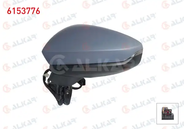 ALKAR 6153776 | Dış Dikiz Aynası Sol Elektrikli Asferık Astarlı Otomatik Katlanır Sinyalli Hafızalı Ledli 14 Pin Audi A3 Sportback 2019