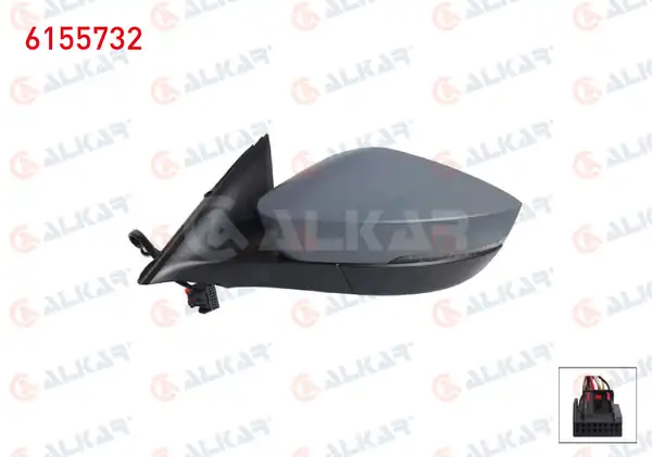 ALKAR 6155732 | Dış Dikiz Aynası Sol Elektrikli Isıtmalı Astarlı Sinyalli Ledli 6 Pin Skoda Octavia IV 2020