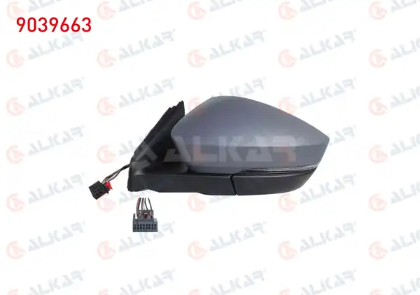 ALKAR 9039663 | Dış Dikiz Aynası Sol Elektrikli Isıtmalı Astarlı Sinyalli Kör Noktalı 9 Pin Nissan Qashqai 2021