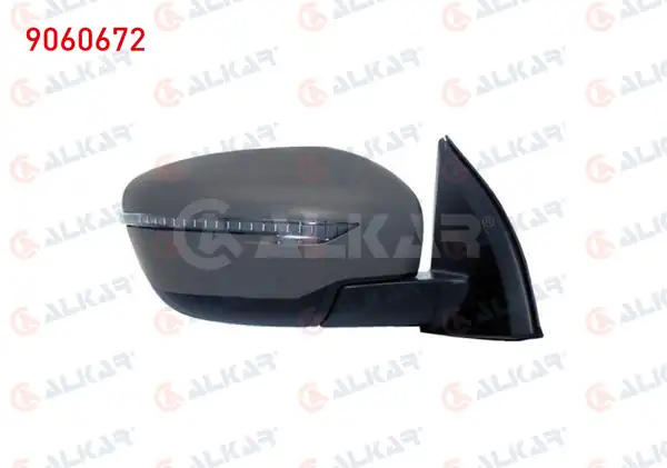 ALKAR 9060672 | Dış Dikiz Aynası Sağ Astarlı Isıtmalı Elektrikli Siyah Led Sinyalli 7 Pin Nissan Qashqai 2013