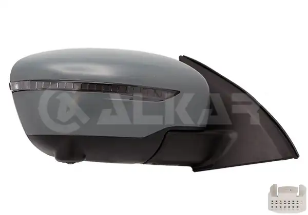 ALKAR 9064672 | Dış Dikiz Aynası Sağ Astarlı Kamerali Katlanır Isıtmalı Elektrikli Siyah Led Sinyalli 13 Pin Nissan Qashqai 2013