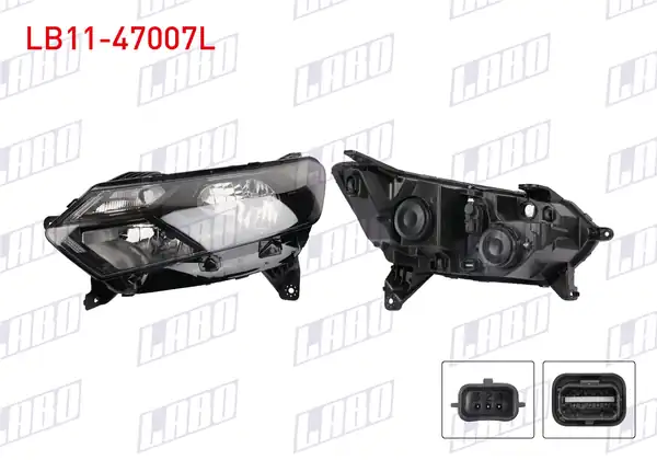 LABO LB11-47007L | Far Sol Motorlu İçi Siyah Ledsiz Dacia Sandero 2022